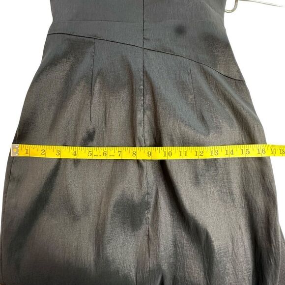 NWT BADGLEY MISCHKA Black Satin Strapless Mini With Abstract Bow Size 4 - Picture 11 of 14